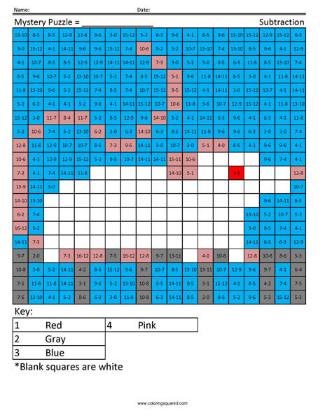 Pet Rat Subtraction Coloring Page