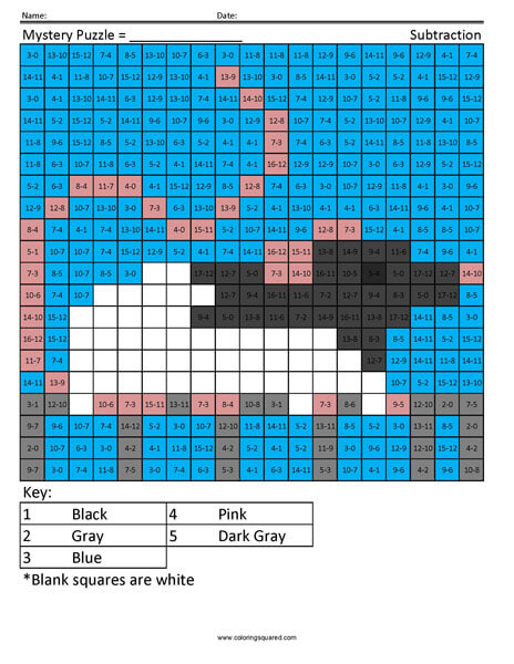 Pet Rat Subtraction Coloring Page