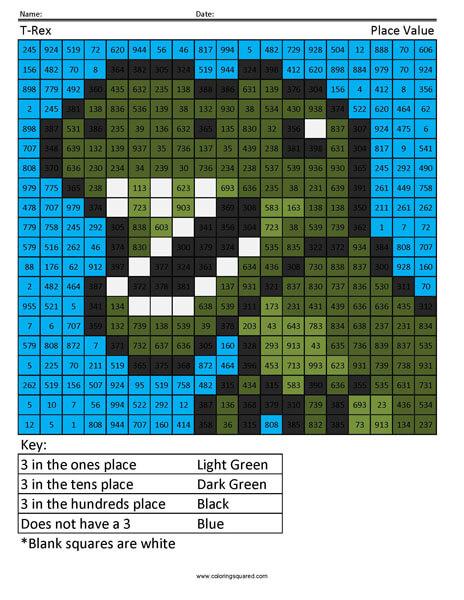 Place Value Worksheets T-Rex