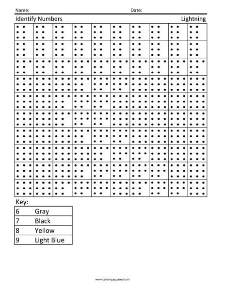 Lightning Counting Coloring Page