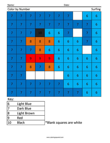 Robot- Color by Number Kindergarten Worksheet coloring page