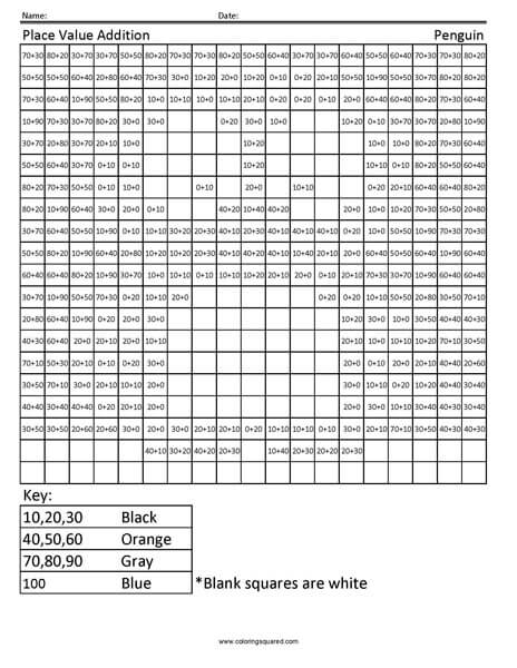 Penguin Place Value worksheet