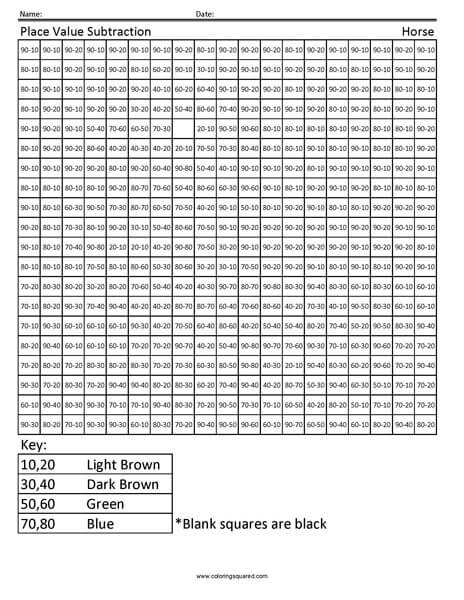 Horse Place Value worksheet