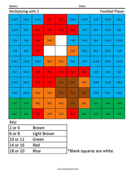 Learning Multiplication- Football Catch 2nd Grade Math Facts