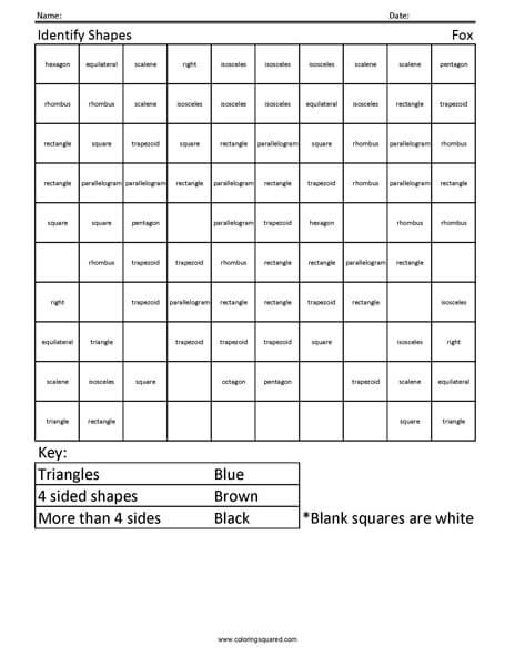 Fox Geometry 2nd Grade worksheet