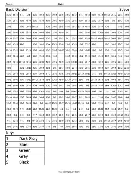 Space Division 3rd Grade worksheet