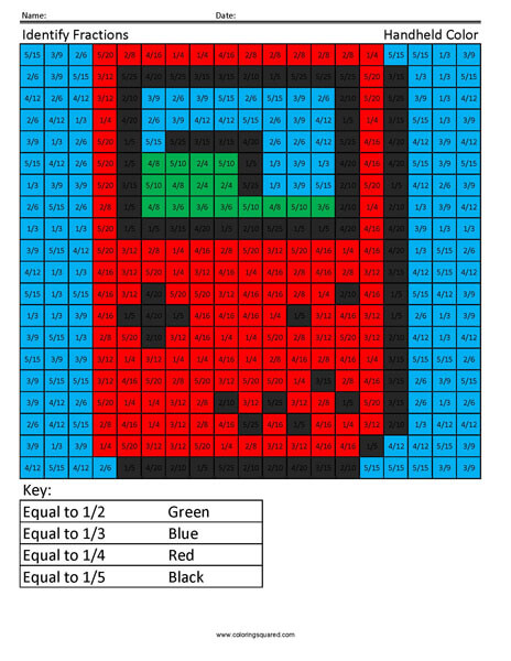 Fraction Handheld 3rd Grade worksheet