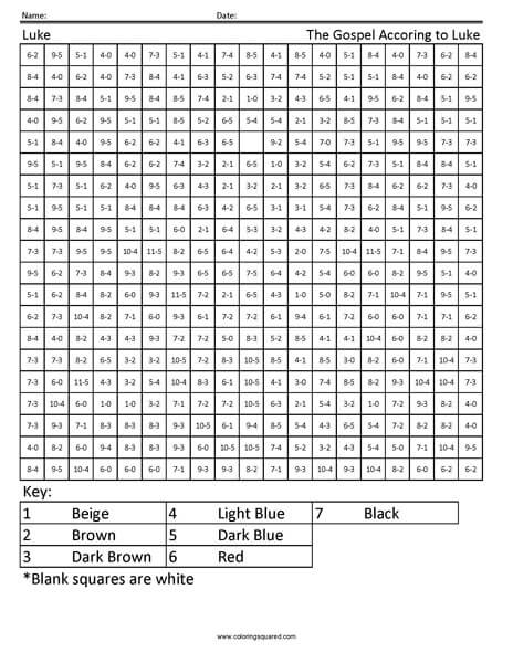 Luke Subtraction Coloring Page worksheet
