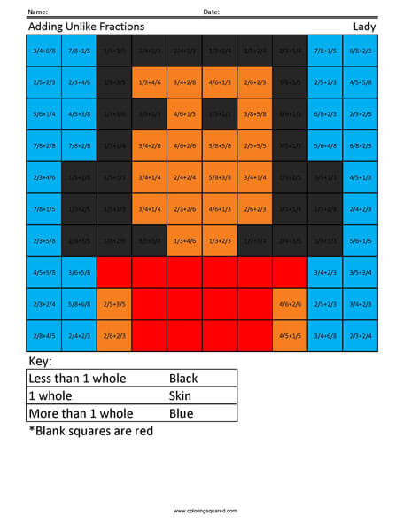 Adding Unlike Fractions- Woman 5 Grade Math Computations
