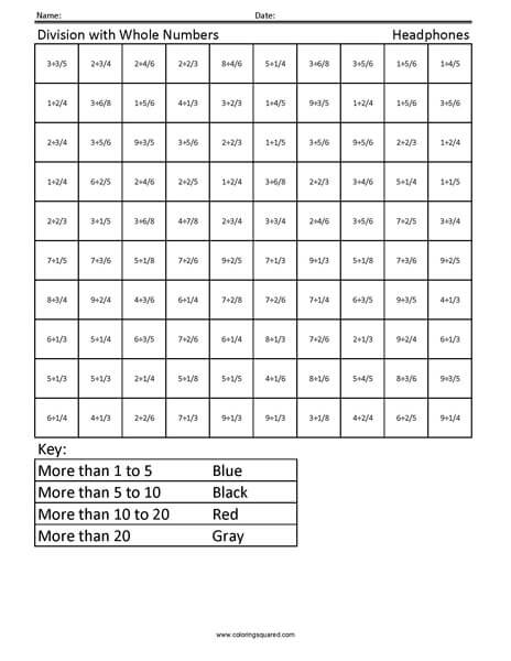 Headphones Whole Number Division worksheet