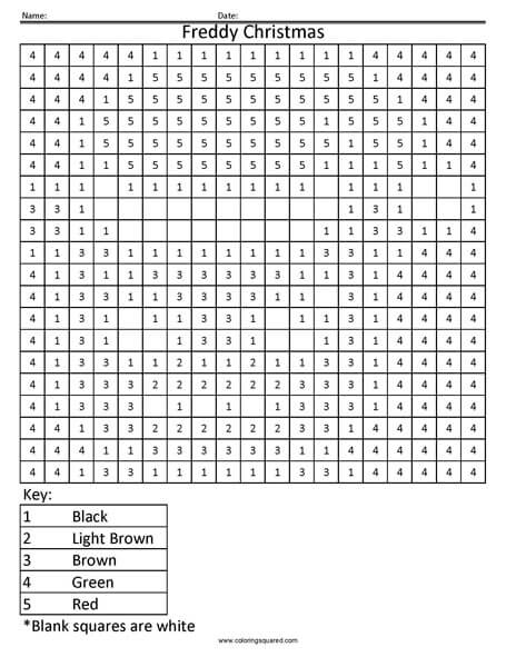 Christmas Freddy Coloring worksheet