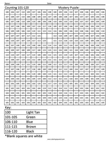 Rabbit Counting 1st Grade Mystery Coloring worksheet