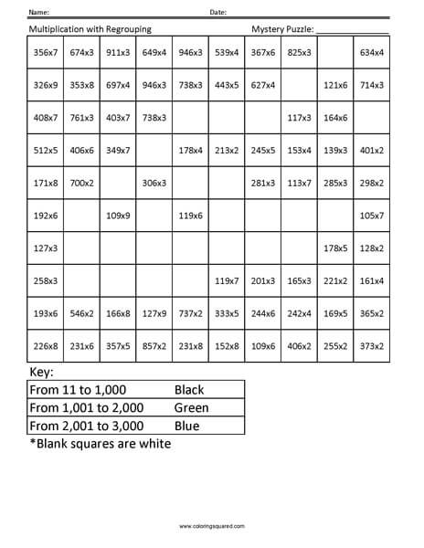 Regrouping with Multiplication- Badger 4th Grade Math Computations