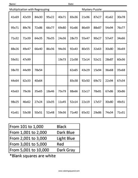 Regrouping with Multiplication- Helicopter 4th Grade Math Computations