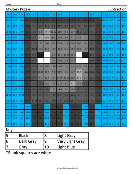 Minecraft Squid Subtraction Coloring Pages