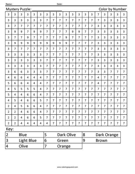 Minecraft Camel Color by Number Puzzle worksheet