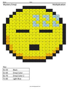 Sleeping Emoji Multiplication Coloring Puzzle