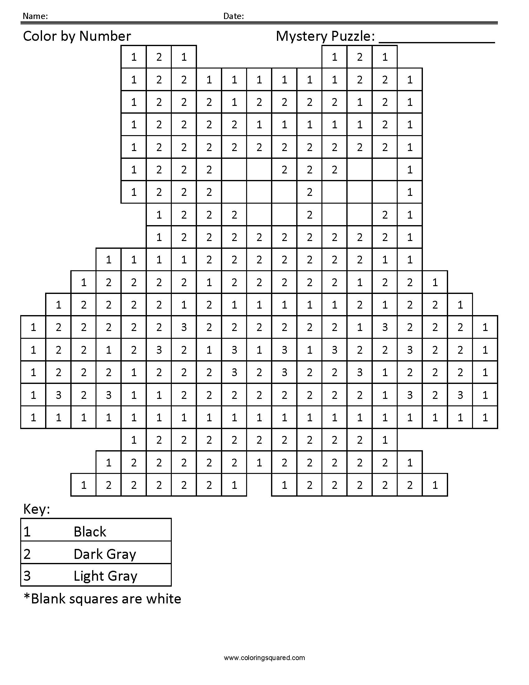 Black Panthery Myster Color by Number Puzzle worksheet