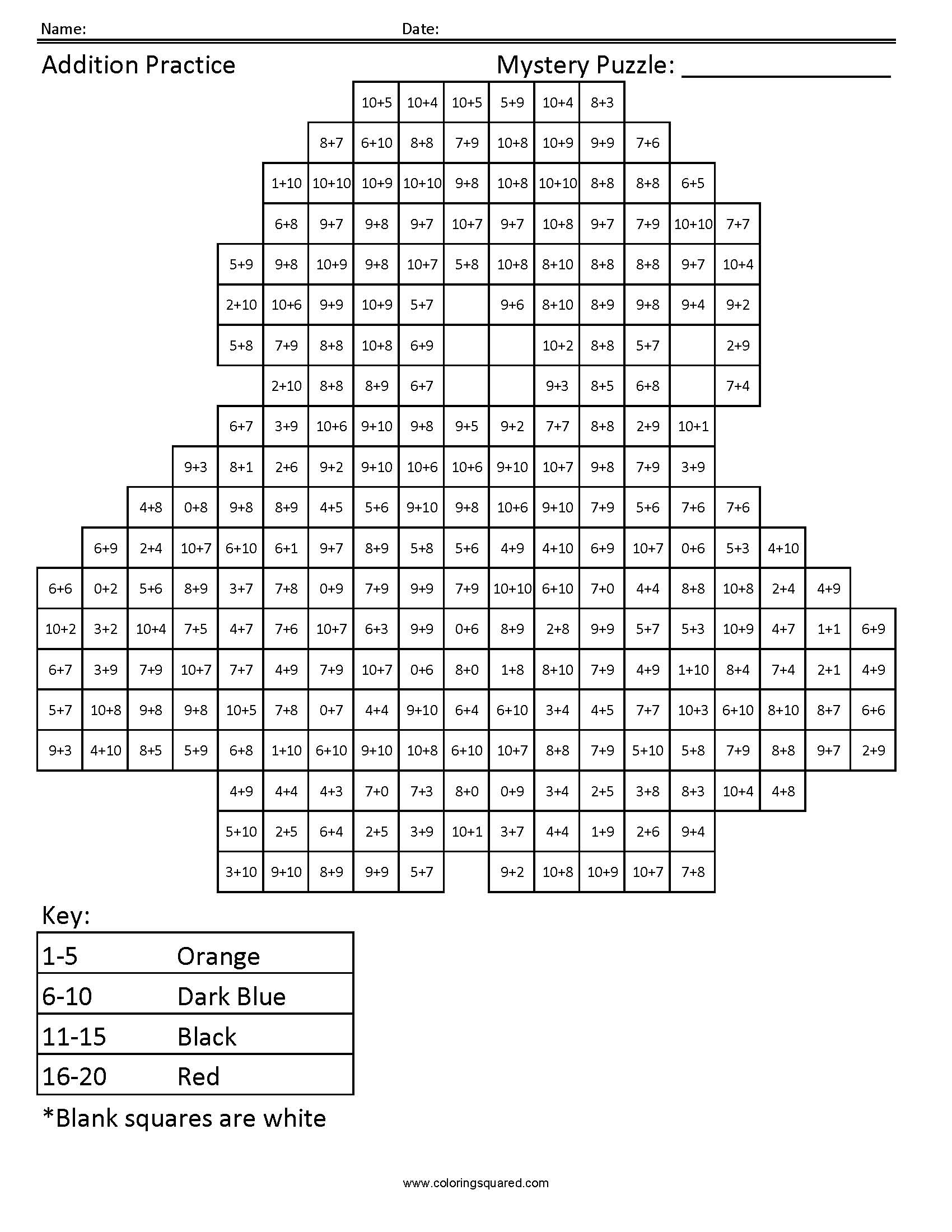 Spiderman Mystery Addition Coloring Page worksheet