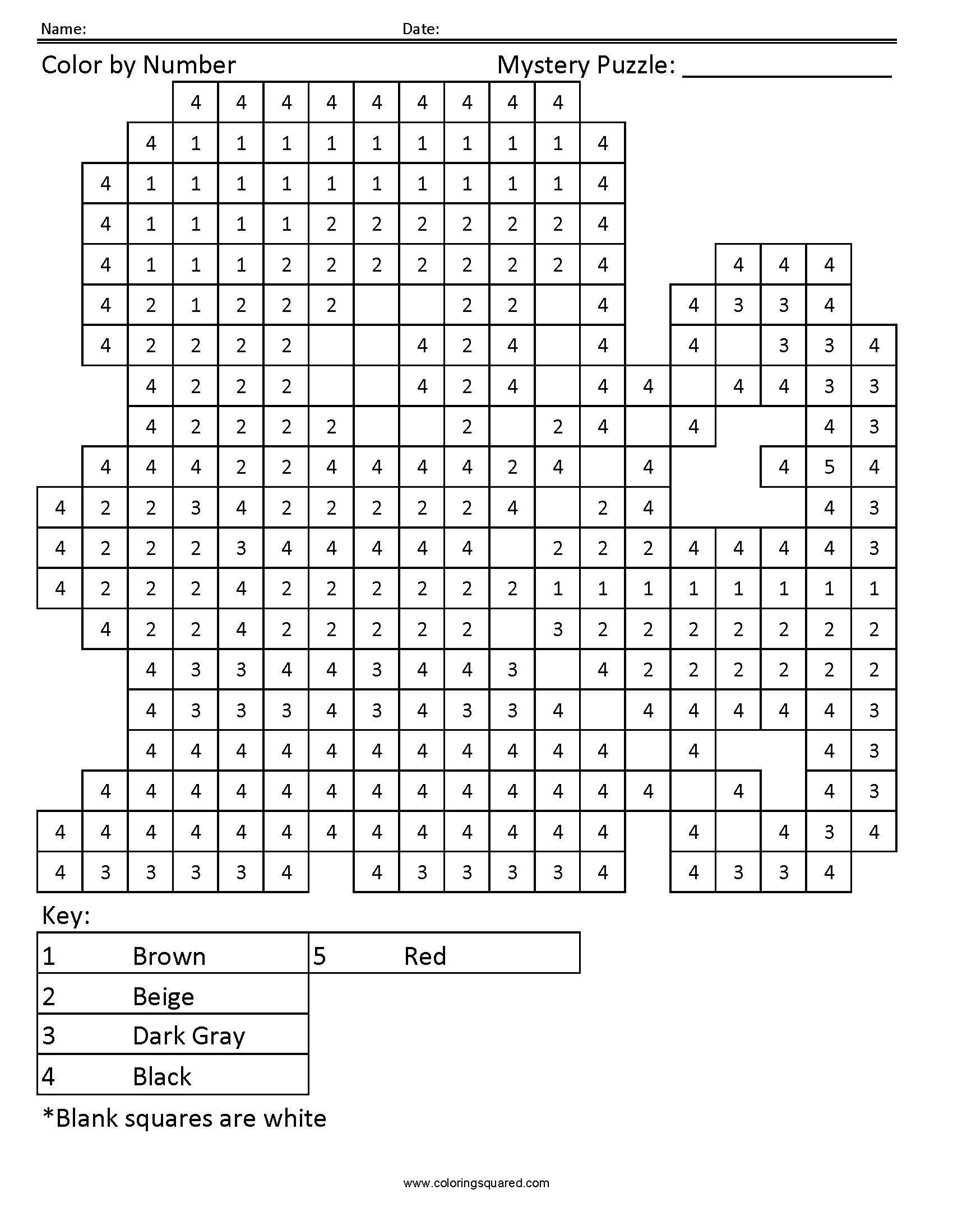 Hawkeye Mystery Color by Number Puzzle worksheet
