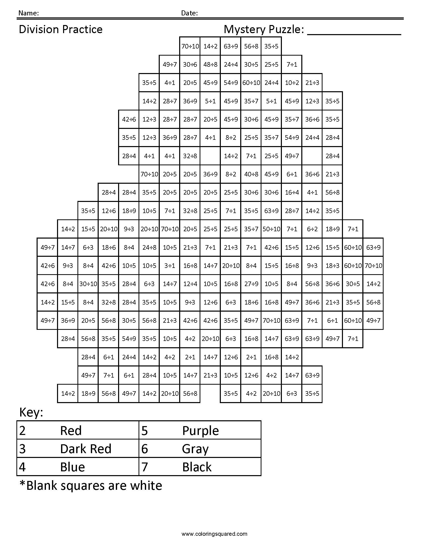 Nebula Mystery Subtraction Coloring Page worksheet