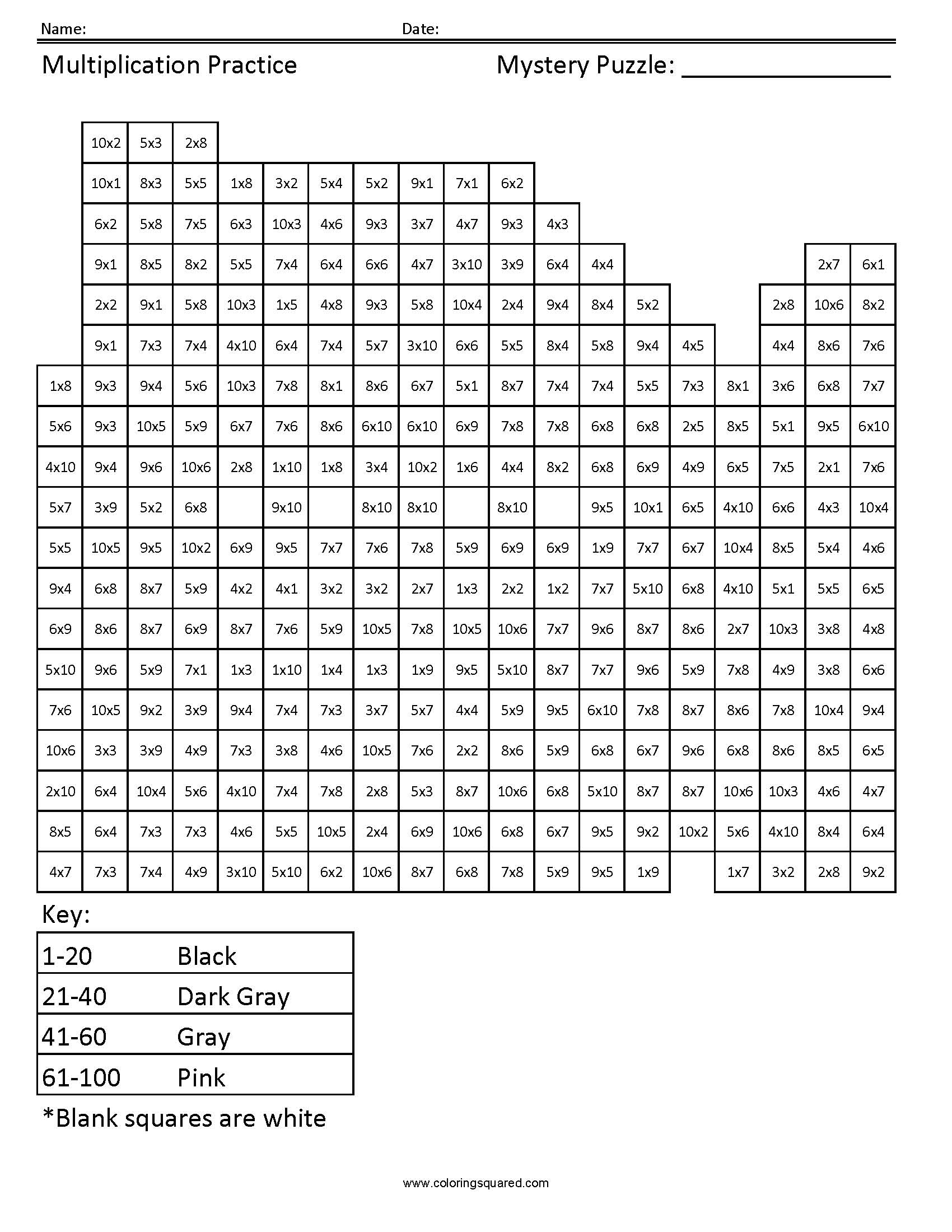 King Shark Mystery Multiplication Coloring Page worksheet