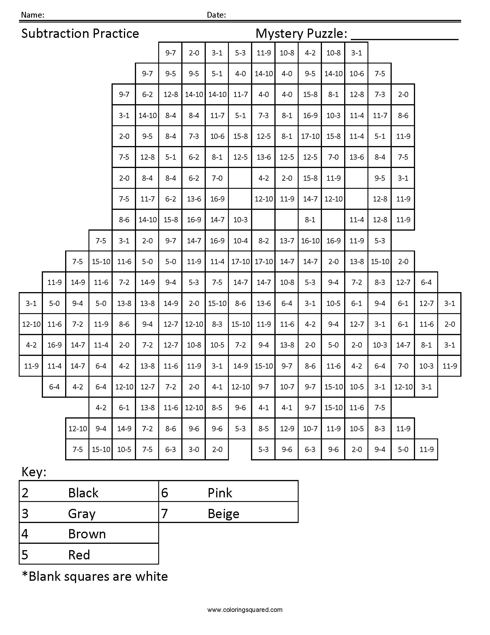 Scarlet Witch Mystery Subtraction Coloring Page worksheet