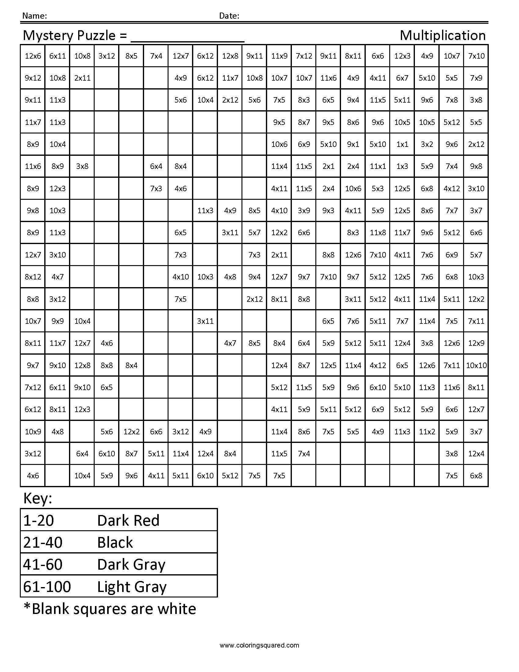 Danganronpa Bear Multiplication worksheet