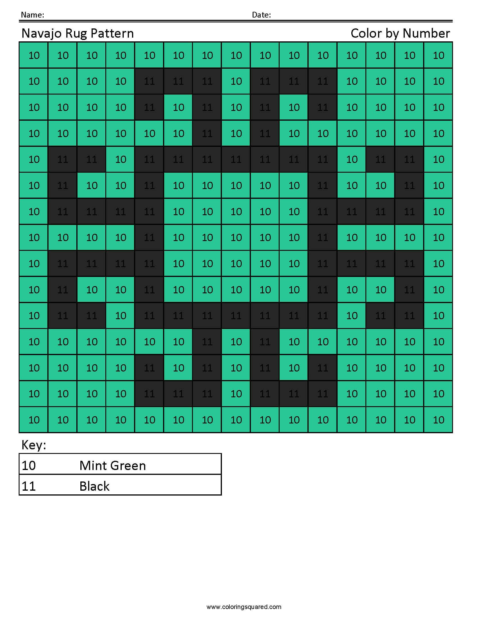 Navajo rug pattern coloring page 1