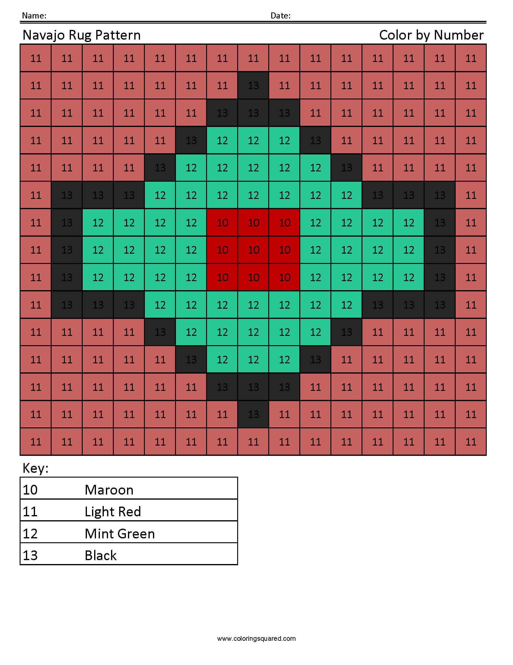 Navajo rug pattern coloring page 3