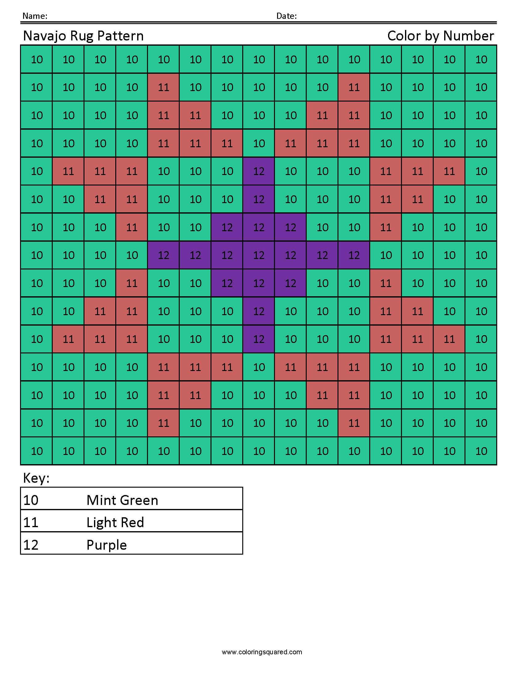 Navajo rug pattern coloring page 4