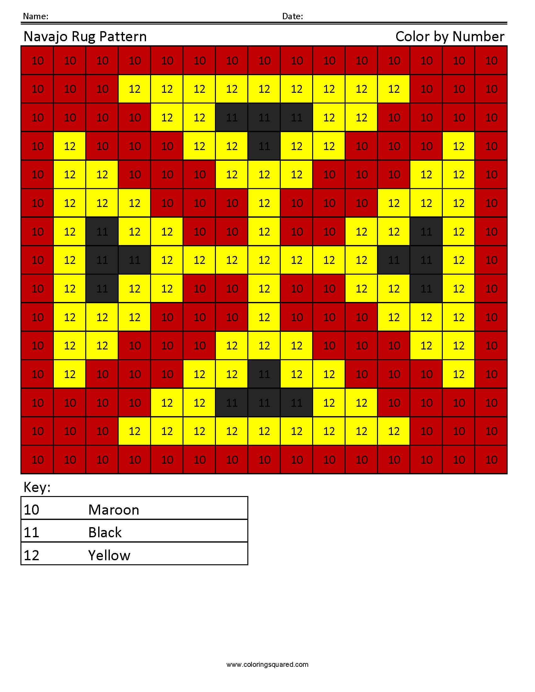 Navajo rug pattern coloring page 5