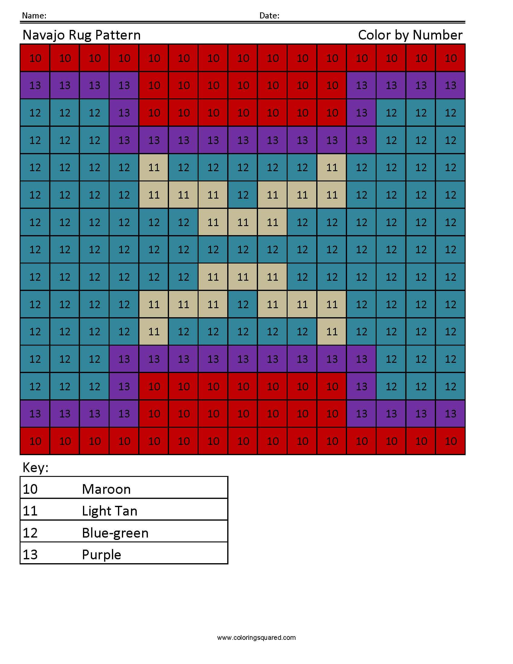 Navajo rug pattern coloring page 6