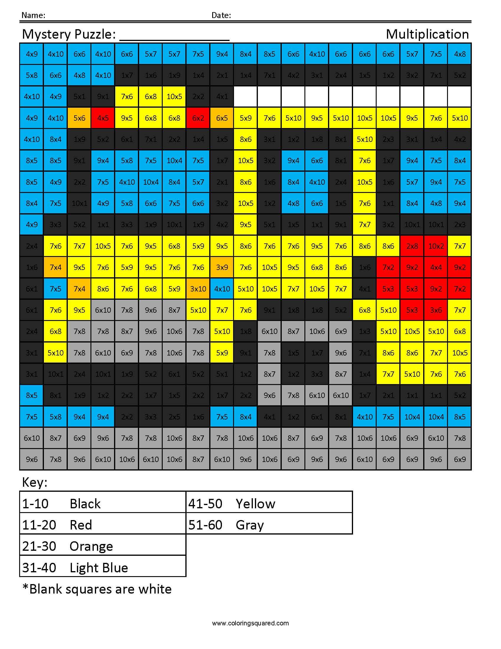 Back to School Bus multiplication math coloring page for kids
